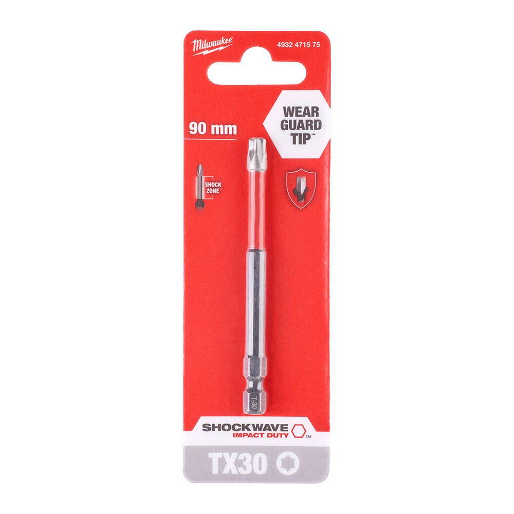 MILWAUKEE BITS UÇ TX 30 90mm 1LI PKT SHOCKWAVE